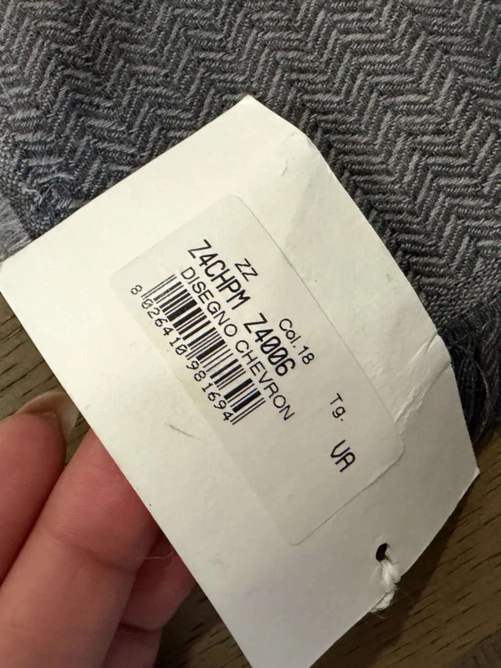 Valentino Gray Herringbone Men's Scarf